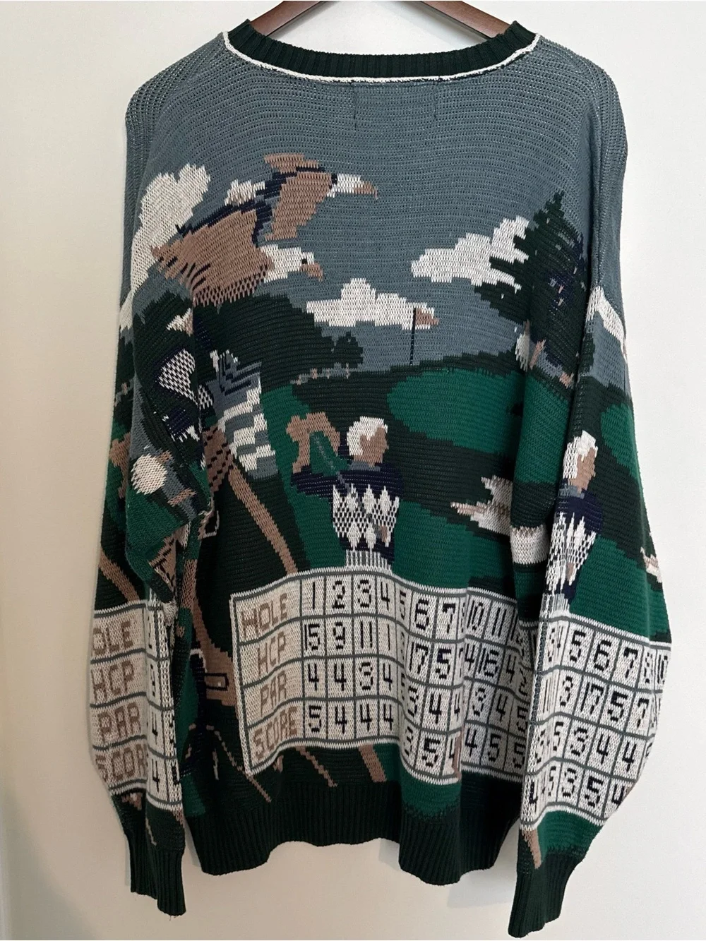 Vintage Crossings 100% Cotton Golf Sweater Size Large